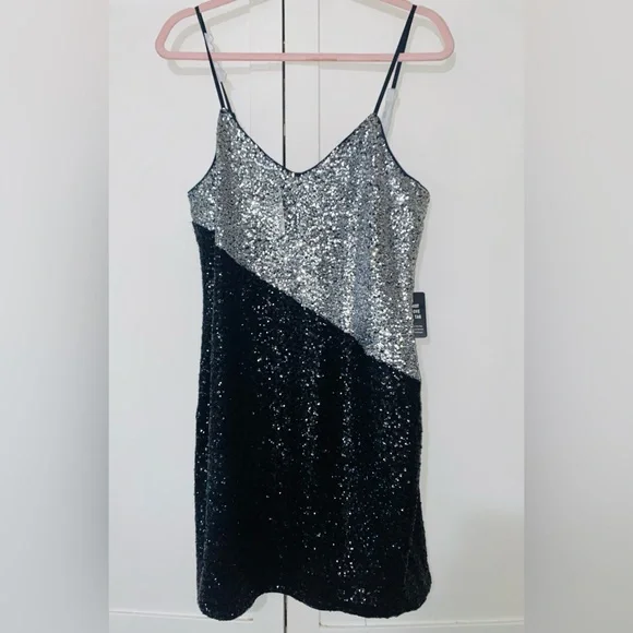 Express Sequins Slip Mini Dress - Picture 2 of 7